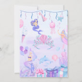 Birthday invitation card. Mermaid for Girls.Custom Kaart (Achterkant)