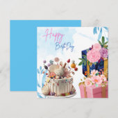 Birthday Invitation Card Save The Date (Voorkant / Achterkant)