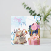 Birthday Invitation Card Save The Date (Staand voorkant)
