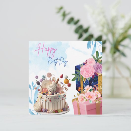 Birthday Invitation Card Save The Date (Staand voorkant)