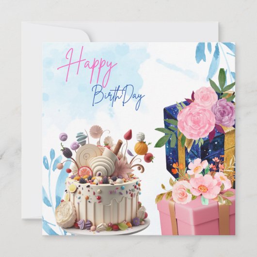 Birthday Invitation Card Save The Date (Voorkant)