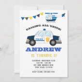 Birthday Invitation Chalkboard van de politie Kaart (Voorkant)