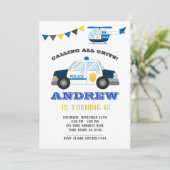 Birthday Invitation Chalkboard van de politie Kaart (Staand voorkant)