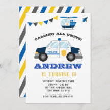 Birthday Invitation Chalkboard van de politie