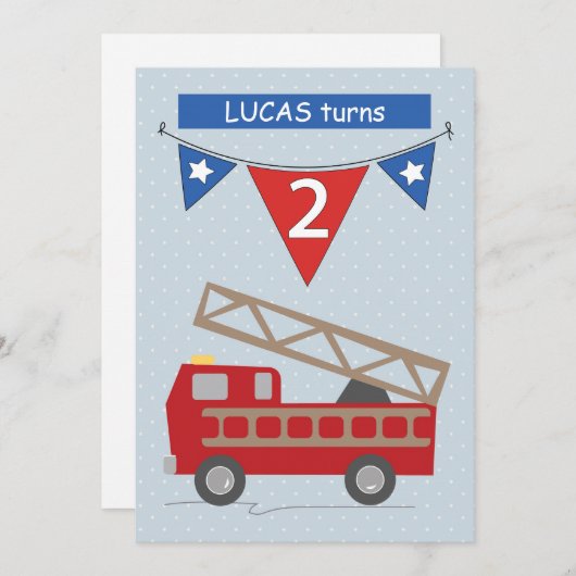 Birthday Invitation Custom Name, Lucas Age, 2 Birt Kaart (Voorkant / Achterkant)