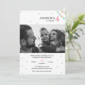 Birthday Invitation | Custom Year Number Kaart (Staand voorkant)