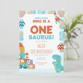 Birthday Invitation – Dino Roar Theme Kaart (Staand voorkant)