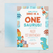 Birthday Invitation – Dino Roar Theme Kaart (Voorkant / Achterkant)