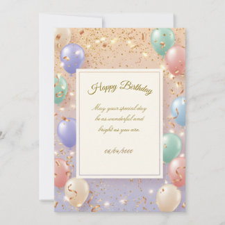 Birthday Invitation Elegant Card | Happy Birthday Kaart