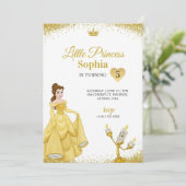 Birthday Invitation featuring a princess Kaart (Staand voorkant)