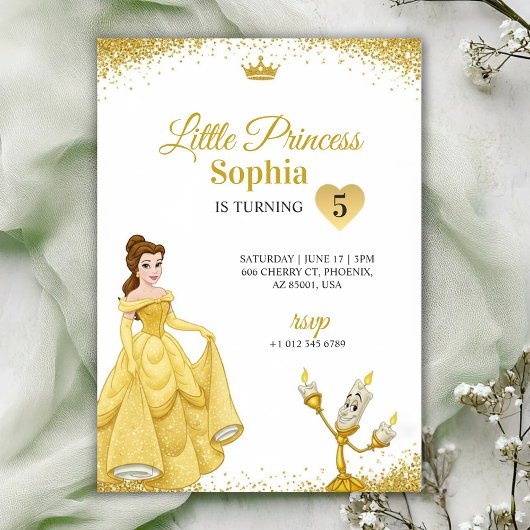 Birthday Invitation featuring a princess Kaart