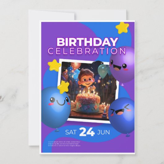 Birthday Invitation Feestdagenkaart (Voorkant)