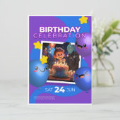 Birthday Invitation Feestdagenkaart (Staand voorkant)