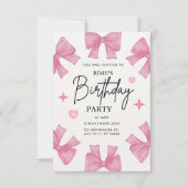 Birthday invitation for girls RSVP kaartje (Voorkant)