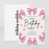 Birthday invitation for girls RSVP kaartje (Voorkant / Achterkant)