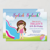 Birthday Invitation Girl Kaart (Voorkant / Achterkant)