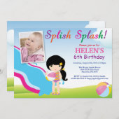 Birthday Invitation Girl Kaart (Voorkant / Achterkant)