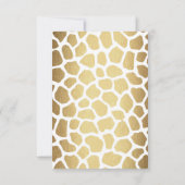 Birthday Invitation Golden Giraffe Skin Vip Kaart (Achterkant)