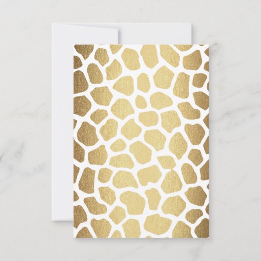 Birthday Invitation Golden Giraffe Skin Vip Kaart (Achterkant)