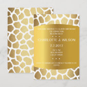 Birthday Invitation Golden Giraffe Skin Vip Kaart (Voorkant / Achterkant)