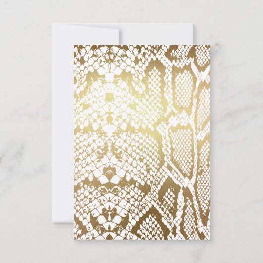 Birthday Invitation Golden Python Skin Vip Kaart (Achterkant)