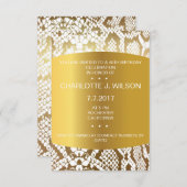 Birthday Invitation Golden Python Skin Vip Kaart (Voorkant / Achterkant)