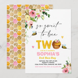 Birthday Invitation Honey Bee Birthday Party Kaart