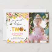 Birthday Invitation Honey Bee Birthday Party Kaart (Voorkant)