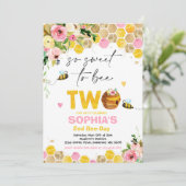 Birthday Invitation Honey Bee Birthday Party Kaart (Staand voorkant)