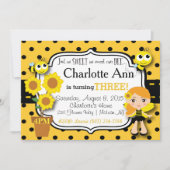 Birthday Invitation Honey Bee Kaart (Voorkant)