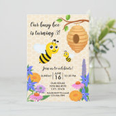 Birthday Invitation Honey Bee Kaart (Staand voorkant)