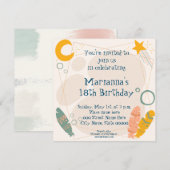 Birthday Invitation Indian Tribal Kaart (Voorkant / Achterkant)