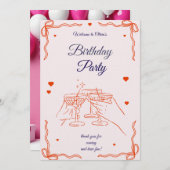 Birthday invitation kaart (Voorkant / Achterkant)