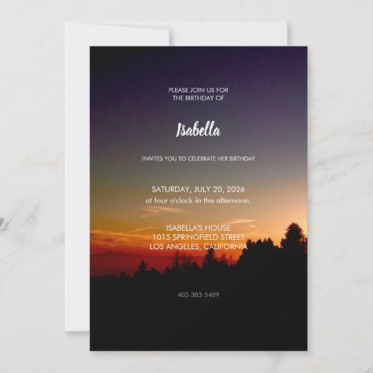 Birthday Invitation Kaart (Voorkant)