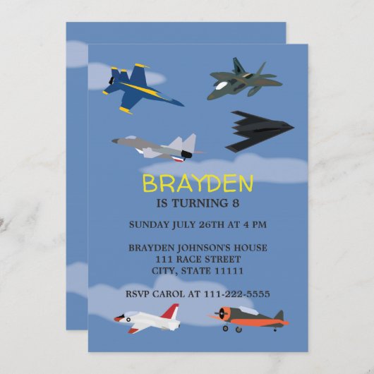 Birthday Invitation Kaart (Voorkant / Achterkant)