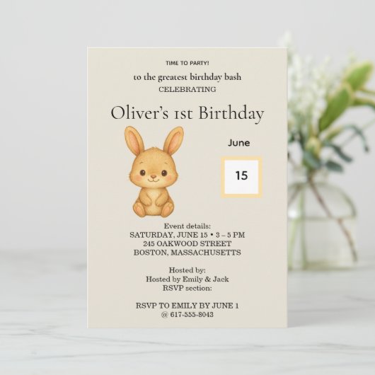 Birthday Invitation Kaart (Staand voorkant)