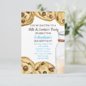 Birthday Invitation Melk & Cookie's Party Kaart (Staand voorkant)