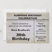 Birthday Invitation NEWS Journal-Insert Photo/AGE Kaart (Achterkant)
