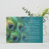 Birthday Invitation Peacock Fantasy Set 1114 Kaart (Staand voorkant)