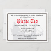 Birthday Invitation - Pirate Boy Kaart (Achterkant)