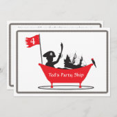 Birthday Invitation - Pirate Boy Kaart (Voorkant / Achterkant)