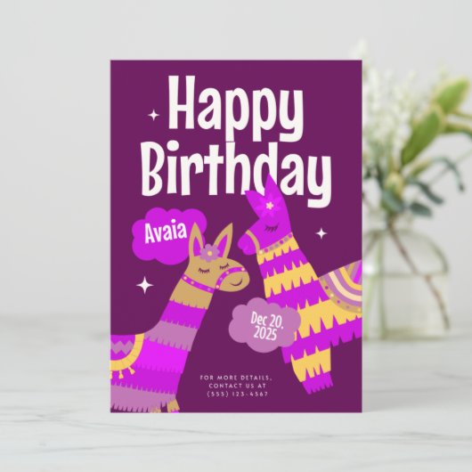 Birthday Invitation Postcard Kaart (Staand voorkant)