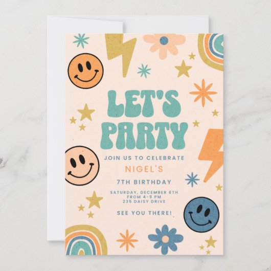 Birthday Invitation Postcards Design Kaart (Voorkant)