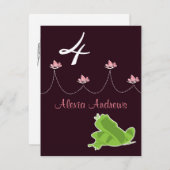 Birthday Invitation - Princess & Frog Kaart (Voorkant / Achterkant)
