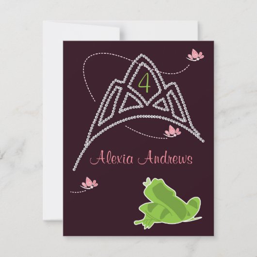 Birthday Invitation - Princess & Frog Kaart (Voorkant)