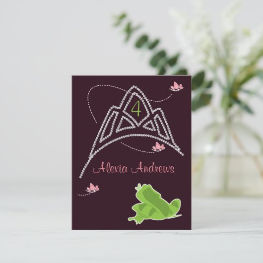 Birthday Invitation - Princess & Frog Kaart (Staand voorkant)