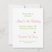 Birthday Invitation - Princess & Frog Kaart (Achterkant)