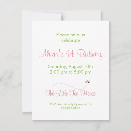 Birthday Invitation - Princess & Frog Kaart (Achterkant)