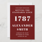 Birthday Invitation Red and White Kaart (Voorkant)