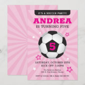 Birthday Invitation Roze Kaart (Voorkant / Achterkant)